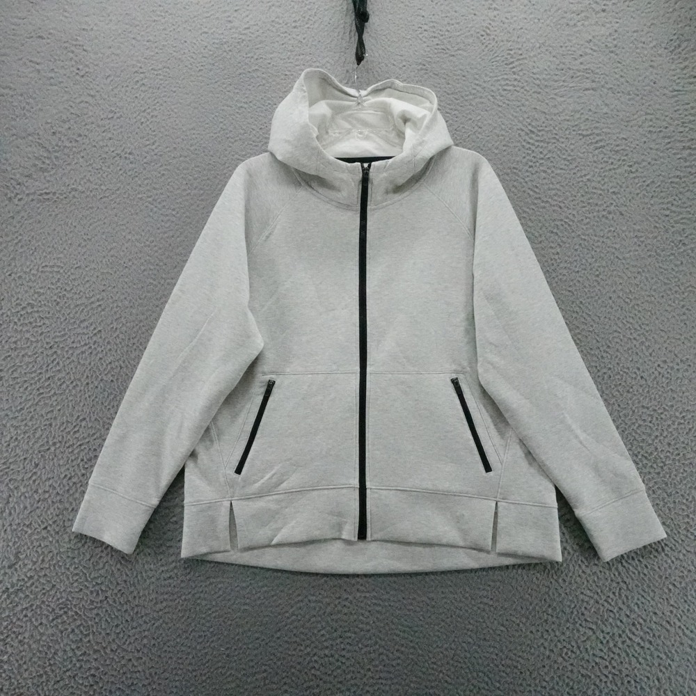 DSG Womens Sport Fleece Full Zip Hoodie Light Heather Grey Large DAW14401H NEW